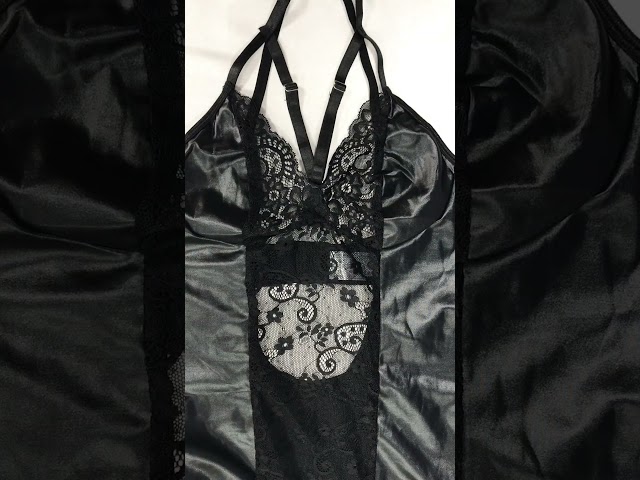 فستان جلد أسود