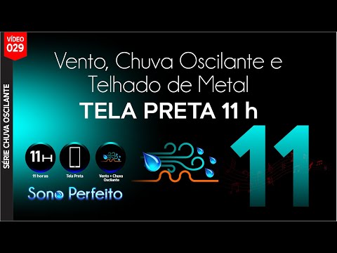 Wind, Swaying Rain on Black Screen Metal Roof 💧 For Sleep and Relaxation