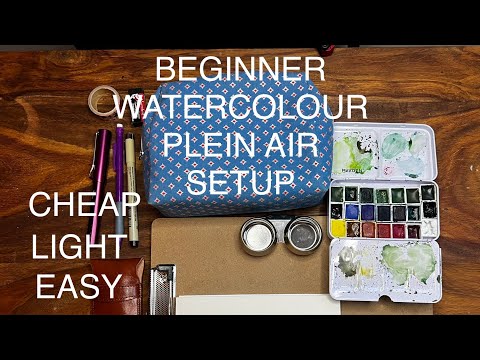 Plein Air Setup Beginner Watercolor🖼 Travel Art Supplies - Urban Sketching Watercolour
