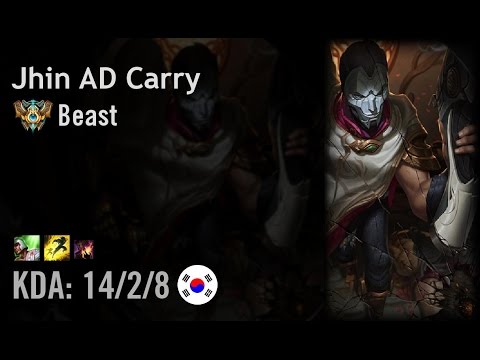 Jhin AD Carry vs Sivir - Beast - KR Challenger Patch 6.9