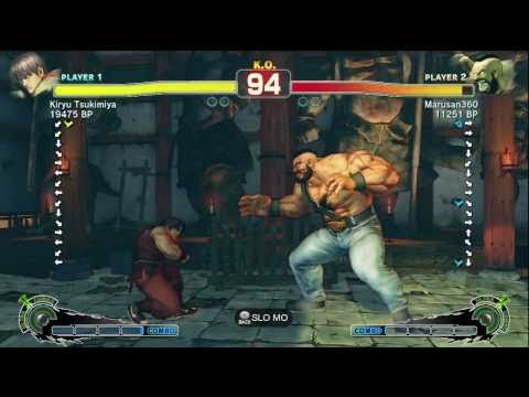 Kiryu Tsukimiya [Guy] vs Marusan [Zangief] SSF4 Japanese Online Ranked Matches - TRUE-HD