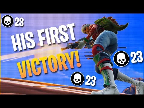 GIVING A PLAYER HIS FIRST WIN! 23 Kills Solo Squads (Fortnite Battle Royale)