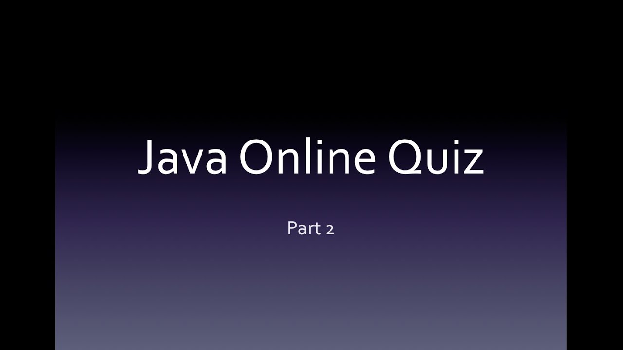 Java Online Quiz