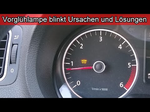 VW Polo / Golf / Passat Vorglühlampe blinkt Ursachen und Lösungen / Gelbe Spule im Auto blinkt