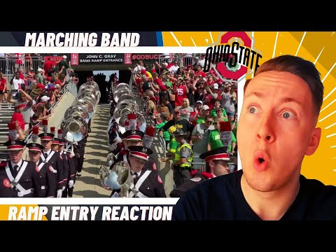 German reacts to Ohio State University Marching Band Ramp Entry, Script Ohio & Pre-game OSU