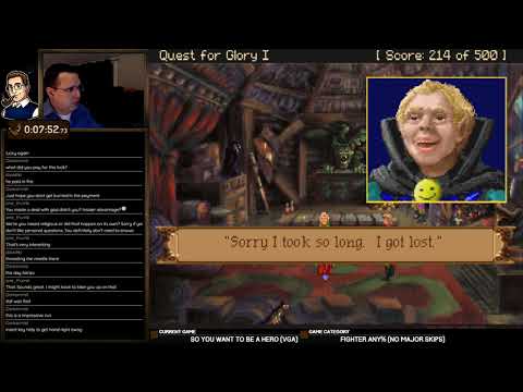 Quest for Glory: So You Want To Be A Hero (VGA) Fighter Any% (NMS) Speedrun [7:56] WORLD RECORD