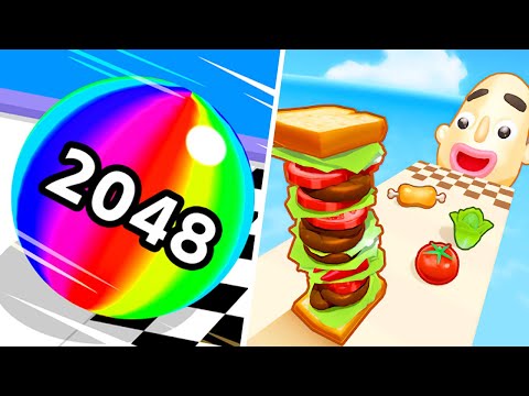 Ball Run 2048 | Sandwich Runner - All Level Gameplay Android,iOS - TERA NEW APK UPDATE