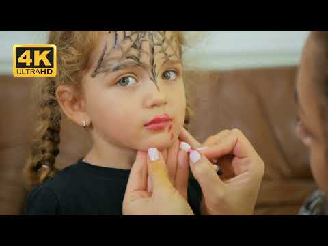 TATTOO 4K Stock Videos - No Copyrights ! FREE STOCK FOOTAGE ! spider web tattoo on forehead