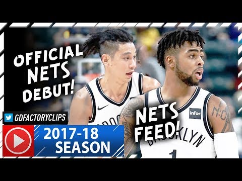 D'Angelo Russell Debut & Jeremy Lin Full Highlights vs Pacers (2017.10.18) - 48 Pts, NETS Feed!