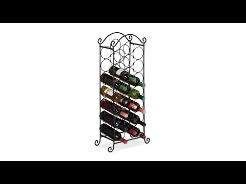 Casier à vin pour 21 bouteilles Noir - Métal - 33 x 88 x 20 cm