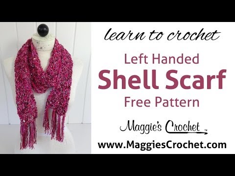 Beginner Shell Scarf Free Crochet Pattern with Hipster & Enchant Yarn - Left Handed