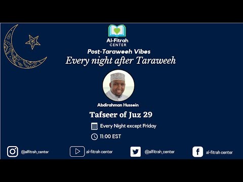 7 - Tafseer Juz 29 || Surah Al-Muzammil || Abdirahman Hussein