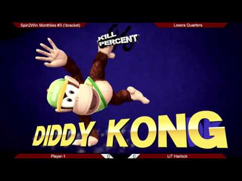 Spin2Win Monthlies 3 - Losers Quarters - Player-1 (Diddy-Kong) vs. Harlock (SHeik, Player-1)