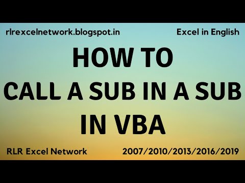 376* Learn VBA - Call a Sub Procedure in a Sub Procedure in VBA Part-33 {English}