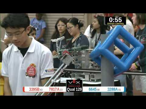2015 VRC Math Q129 - 3395B 7817A vs 6645 3288A - 56 to 38 - VEX Worlds 2015 - Math Division