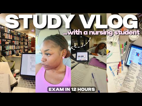 Study Vlog📚How to successfully CRAM before an exam, Nursing Student Study Tips, FINALS WEEK