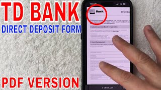 ✅  TD Bank Direct Deposit Form 🔴