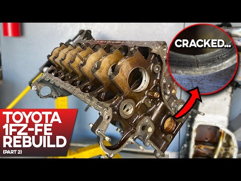 INSIDE A 230,000 MILE Toyota Land Cruiser Engine | 1FZ-FE Rebuild - CRACKED BLOCK!