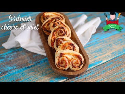 Recette pour l'apéro palmier salé au chèvre et miel