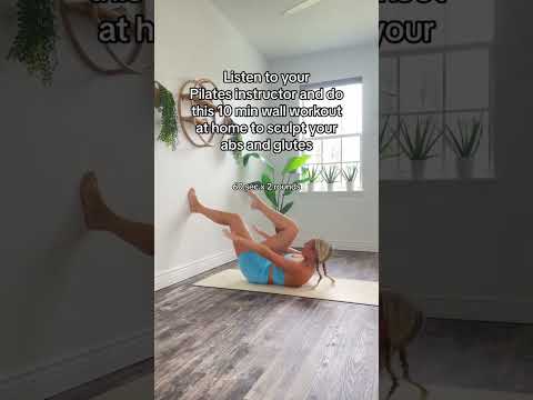 10 MIN WALL PILATES WORKOUT | Sculpt Your Abs and GLUTES #abs #glutes #wallpilates #pilates #shorts
