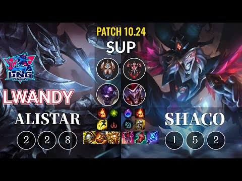 LNG lwandy Alistar vs Shaco Sup - KR Patch 10.24