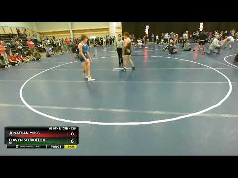 126 Lbs Cons. Round 3 - Edwyn Schroeder, WI Vs Jonathan Moss, TX 156f