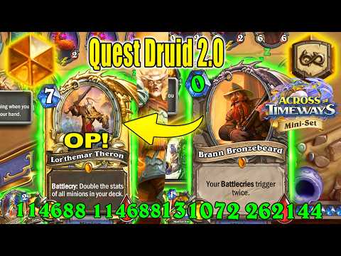 BEST Quest Druid 2.0 Deck That Makes Minions Cost 0 Mana! Across the Timeways Min-Set | Hearthstone
