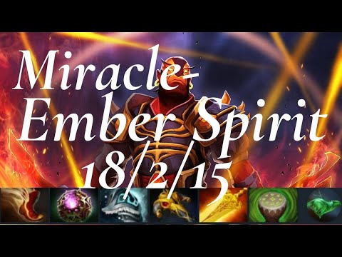 Miracle- mid Ember Spirit vs Invoker - while u pick his signatures - dota2