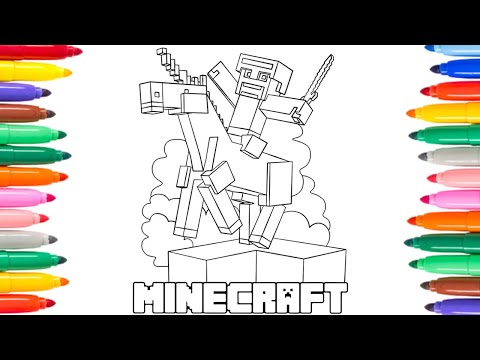 How To Color Minecraft Steve / Minecraft Coloring Pages / Drawing Minecraft.