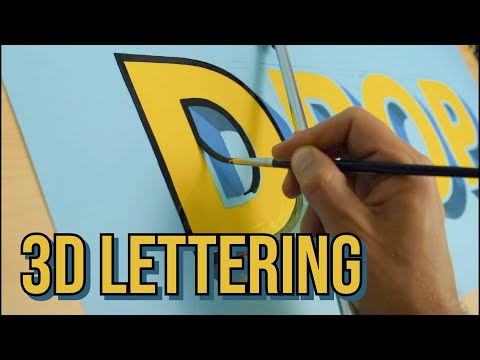 How to hand paint 3D LETTERING with a blended shadow | Lettering, outlining, shading | SIGN PAINTING