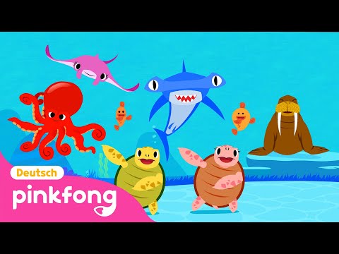 Wie Meerestiere bewegen | Meerestiere-Lieder | Baby Shark Deutsch | Pinkfong, Baby Hai! Kinderlieder
