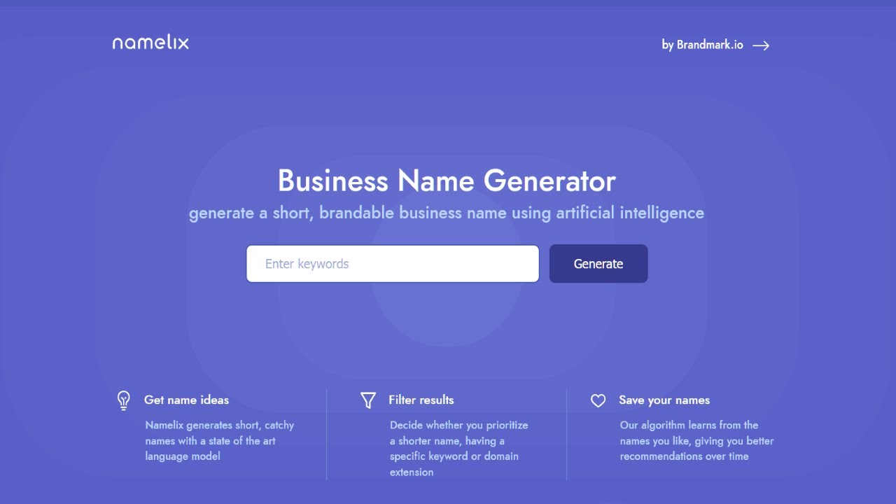 Discover the Perfect Brand Name with Namelix AI