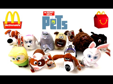 2016 THE SECRET LIFE OF PETS MOVIE McDONALD'S UK HAPPY MEAL TOYS COMPLETE SET 10 COLLECTION PREVIEW Video