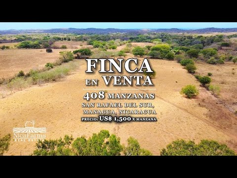 SE VENDE FINCA GANADERA DE 408 MANZANAS, EN SAN RAFAEL DEL SUR, MANAGUA, NICARAGUA.