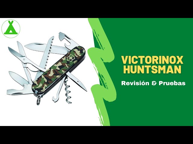 Vídeo relacionado con Victorinox Huntsman, Swiss Army Knife, Navaja suiza multiusos con 15 funciones, incluyendo tijeras, sierra para madera y sacacorchos, Rojo