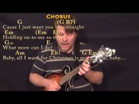 All I Want For Christmas Is You (Mariah Carey) Mandolin Cover Lesson with Chords/Lyrics