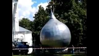 Замена куполов на храме Михаила Архангела в Бронницах