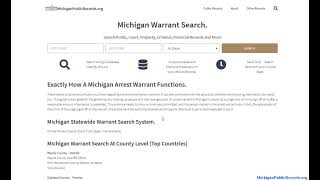 Michigan Warrant Search (Active Arrest, Bench, Felony, Traffic Lookup).