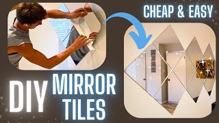 DIY Mirror Wall for $44 ✅ Decor Idea: Wall Mirror Tiles
