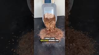 He covered his floor with 100,000 pennies. Here&#39;s what it looks like now! 😲🤑 #gorillatough #ad