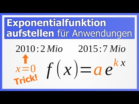 Exponentialfunktion aufstellen für Anwendungen aus zwei Punkten | How to Mathe