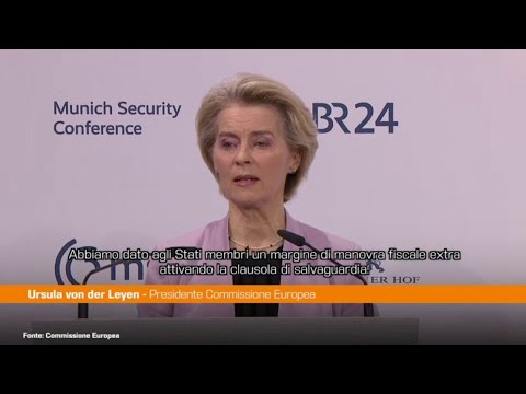 Ue, Von der Leyen "Più flessibilità per gli investimenti nella difesa"