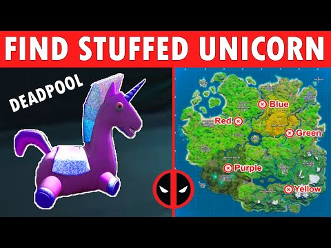Find Deadpool's Stuffed Unicorn (DEAD POOL WEEK 5 CHALLENGES) Fortnite Embrace The Rainbow Deadpool