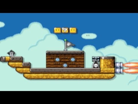 飛行船と回転リフトでアスレチック by flame - SUPER MARIO MAKER - NO COMMENTARY 1bg