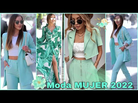 MODA 2022 MUJER BELLAS IDEAS COLOR MENTA COMBINA EL COLOR VERDE  MODA 2022 MUJER TENDENCIAS 22/23