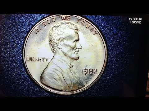 1982 p Lincoln cent "man walking the dog" reverse error coin