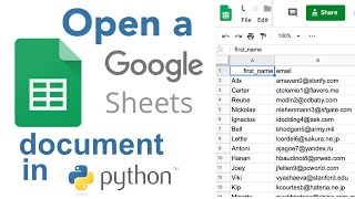 Python Import / Read In Google Spreadsheet Using Pandas. Open a Google sheets document in python.