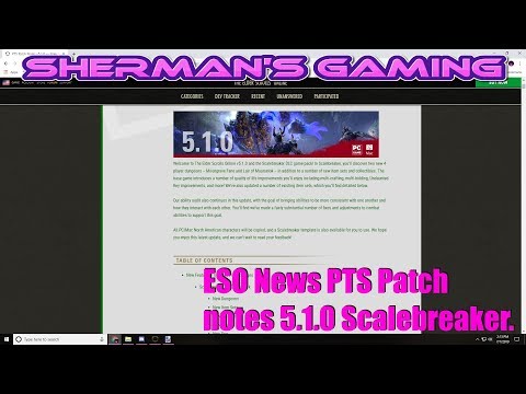 ESO News PTS Patch notes 5.1.0 Scalebreaker.