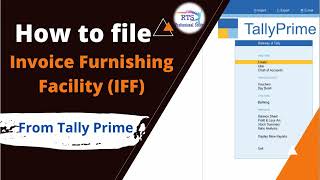 How to file Invoice furnishing facility IFF in Tally Prime | How to file iff on GST Portal