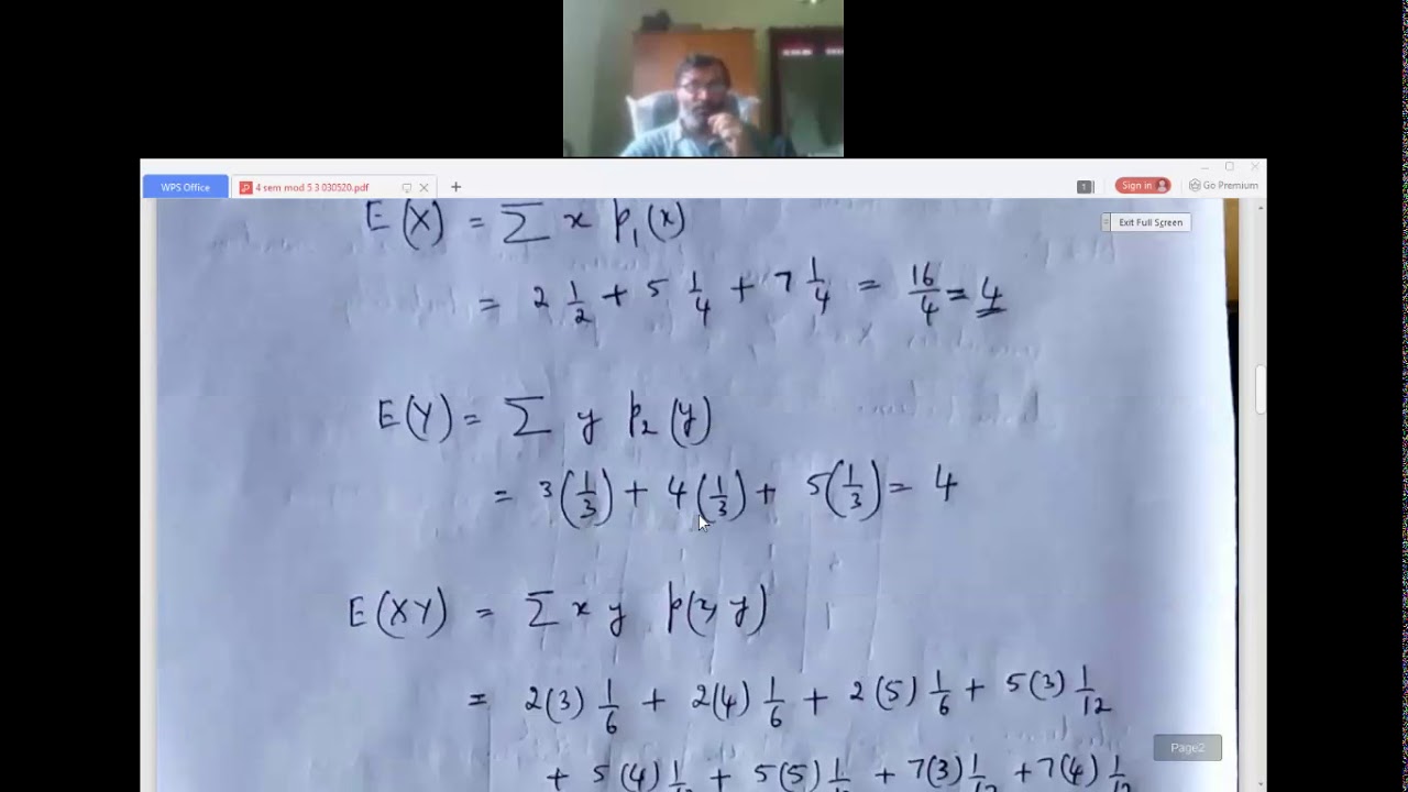 Engg Maths 18MAT41 Module 5 Joint Probability distributions and Sampling theory By Deepak Shetty